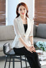 3XL 4XL New Slim Summer Blazer Women Chiffon Sleeve Notched Thin Ladies Blazer Jacket Officewear One Button Short Blazers