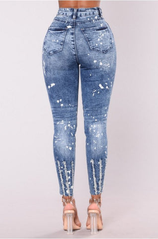 3XXL big large size Women Skinny Jeans Woman Holes Denim Pants Trousers Women Stretchy Hole long Jeans Pencil Pants