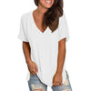 3xl- 5xl Summer V Neck tunic tops Short Sleeve Casual soild Shirt spring blouse women elegant plus size women clothing top mujer
