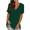 3xl- 5xl Summer V Neck tunic tops Short Sleeve Casual soild Shirt spring blouse women elegant plus size women clothing top mujer