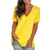 3xl- 5xl Summer V Neck tunic tops Short Sleeve Casual soild Shirt spring blouse women elegant plus size women clothing top mujer