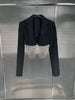 4.25 GuliChic  Women Heavy Industry Rhinestone Tassels Chain Plaid Short Temperament Blazer