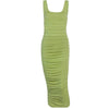 4 Color Summer Women Bodycon Long Dress Casual Sleeveless Draped Slim Fit Sexy Backless Maxi Vestidos 2022 Green