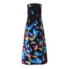 40# Butterfly Printed Sleeveless Long Dress Women V-neck tank Maxi Dress With Pockets Vintage Cami Summer Dress Robe Femme