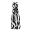 40# Halter Stripe Print Maxi Dress Women Sexy Sleeveless O-neck Summer Dress Bohemian Casual Dresses For Women robe Femme