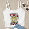 40#Ladies rose sun print V-neck camisole top summer short women t shirt moda verao camisetas de mujer blusa sexy mujer