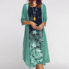 Women's Valentine's Day Dresses Fashion Print O/Neck Medium Long Length Two Piece Set Dress Spring 2023