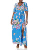 Women's Floral Printed Chiffon Gown
