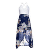 Blooming Jelly Women's Deep V Neck Sleeveless Summer Asymmetrical Floral Maxi Dress