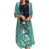 Women's Valentine's Day Dresses Fashion Print O/Neck Medium Long Length Two Piece Set Dress Spring 2023