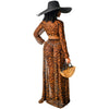 4239 cross border spring summer European and American women's Leopard Print Chiffon Skirt Suit two piece set (excluding underwea