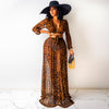 4239 cross border spring summer European and American women's Leopard Print Chiffon Skirt Suit two piece set (excluding underwea