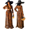 4239 cross border spring summer European and American women's Leopard Print Chiffon Skirt Suit two piece set (excluding underwea