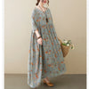 4XL 5XL 6XL Printed Floral Dress For Women 2023 Summer Short Sleeve Cotton Linen Long Dress Female Casual Boho Dress