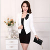 4XL Blazer Women Suit 2023 Three Flowers Suits Women Blazers Short slim Spring Autumn Coats Female Jackets Black