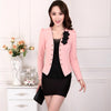 4XL Blazer Women Suit 2023 Three Flowers Suits Women Blazers Short slim Spring Autumn Coats Female Jackets Black