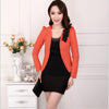 4XL Blazer Women Suit 2023 Three Flowers Suits Women Blazers Short slim Spring Autumn Coats Female Jackets Black