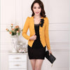 4XL Blazer Women Suit 2023 Three Flowers Suits Women Blazers Short slim Spring Autumn Coats Female Jackets Black