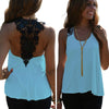 4XL Plus Size Crochet Lace Back Tank Top Women Backless Sexy Summer Top Casual Sleeveless Chiffon Vest Debardeur Fem Shirt Top