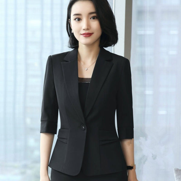 4XL Single Button Black Blazer Feminino Casual Slim Coat Fashion Short Brief Blazer Femme  Comfortable Jacket Jaqueta Feminina
