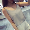 4XL Summer Women Casual Chiffon Tank Top Sleeveless Spaghetti Straps V Neck Cropped halter Camisole solid Vest Blusa Shirt