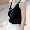4XL Summer Women Casual Chiffon Tank Top Sleeveless Spaghetti Straps V Neck Cropped halter Camisole solid Vest Blusa Shirt