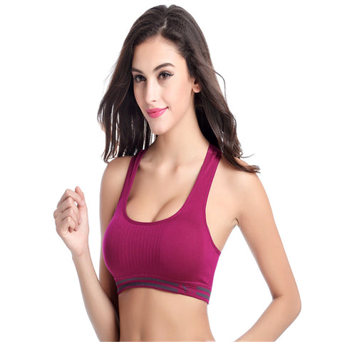 5 Color Professional Absorb Sweat Top Casual Vest Tanks, Shockproof Fahion Women Seamless Padded Bra M L XL J1020