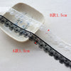 5 Yards/lot Width 1.5cm Floral Lace Ribbon Embroidered Black White Hollow Lace Fabric DIY Crafts Sewing For Garment Cheongsam