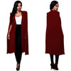 5 colors Open Front Cape Long Sleeve Blazer coat 2022 Cloak Sleeve Longline Plain Outer plus size s-4xl Women Elegant Blazer