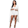 5 colors Open Front Cape Long Sleeve Blazer coat 2022 Cloak Sleeve Longline Plain Outer plus size s-4xl Women Elegant Blazer