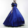 50% Sales  Halloween Party Women Medieval Off Shoulder Lace Patchwork Ball Gown Maxi Dress