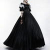 50% Sales  Halloween Party Women Medieval Off Shoulder Lace Patchwork Ball Gown Maxi Dress