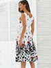 50'S 60'S Women Vintage Summer Dress Butterfly Print Casual White Evening Party Sleeveless Dress