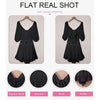 Womens Summer Dresses Square Neck Lantern Sleeve Tie Backless Ruffle A-Line Casual Dress