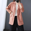 #5212 Black Pink Blue Casual Vintage Blazer Women Plus Size Blazer Long Loose Retro Women Blazers And Jackets Thin Spring Autumn