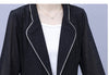 #5234 Black Plus Size Blazer For Women Single Buttons Casual Blazer Woman Three Quarter Sleeve Chiffon Blazer Coat Thin Elegant