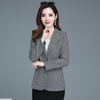 #5266 Spring Autumn Plaid Blazer Women Long Sleeved Slim Casual Blazer Coat Female Single Button Vintage Blazer Woman Middle Age