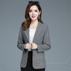 #5266 Spring Autumn Plaid Blazer Women Long Sleeved Slim Casual Blazer Coat Female Single Button Vintage Blazer Woman Middle Age