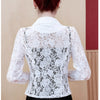 #5269 Summre Black White Lace Blazer Women Sexy Hollow Out See Through Blazer Plus Size 4XL Sunscreen Short Blazer Coat Cardigan