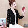 #5269 Summre Black White Lace Blazer Women Sexy Hollow Out See Through Blazer Plus Size 4XL Sunscreen Short Blazer Coat Cardigan