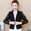 #5269 Summre Black White Lace Blazer Women Sexy Hollow Out See Through Blazer Plus Size 4XL Sunscreen Short Blazer Coat Cardigan