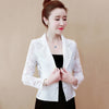 #5269 Summre Black White Lace Blazer Women Sexy Hollow Out See Through Blazer Plus Size 4XL Sunscreen Short Blazer Coat Cardigan