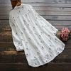 5628 Spring Women Blouse Simple Japan Style Printing Long Sleeve Turndown Collar Cotton Blouse Women Literary Shirt Top