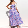 #58 Sexy Off Shoulder Dress Women's Bohemian Style Dresses Short Sleeve Floral Print Dress Maxi Dresses For Women Summer 2023