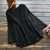5843 spring women sweety mori girl hollow embroidery blouse V-Neck long sleeve Cotton women loose shirt tops