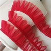5CM Wide Double Layers Mesh Pleated Lace Ribbon Fold Ruffle Trim Guipure Fabric Appliques Dresses DIY Sewing Trimmings Supplies
