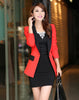 5Colors New Autumn Spring Elegant Women Blazers Coat Notched Patchwork Fashion Slim Ladies Suits Jackets Long Sleeve S11-2