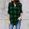5XL Fashion White Black Green Plaid Shirt Female Office Shirt Women Tops Blouses Long Sleeve Flannel Shirt Plus Size Blusas