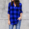 5XL Fashion White Black Green Plaid Shirt Female Office Shirt Women Tops Blouses Long Sleeve Flannel Shirt Plus Size Blusas