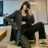 5XL Jacket Women 2022 Autumn and Winter Korean Style Elegant Loose Single-breasted Ladies Long-sleeved Suit